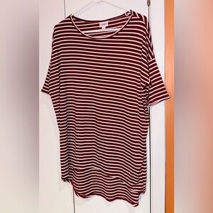 LuLaRoe Striped Shirt Sleeved Hi Liw Top. Size XS